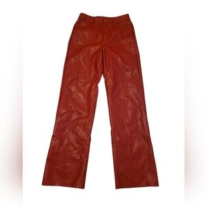 WAYF x Jourdan Sloane Giselle Faux Leather Pants in Red